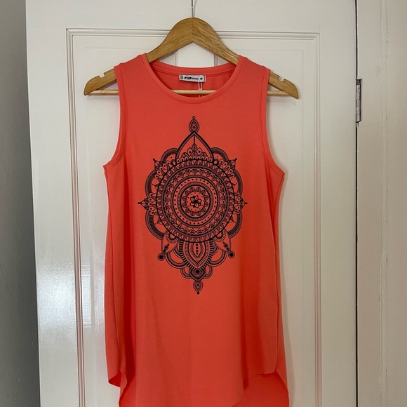 FB Sister Long Orange mandala vest - Picture 2 of 5